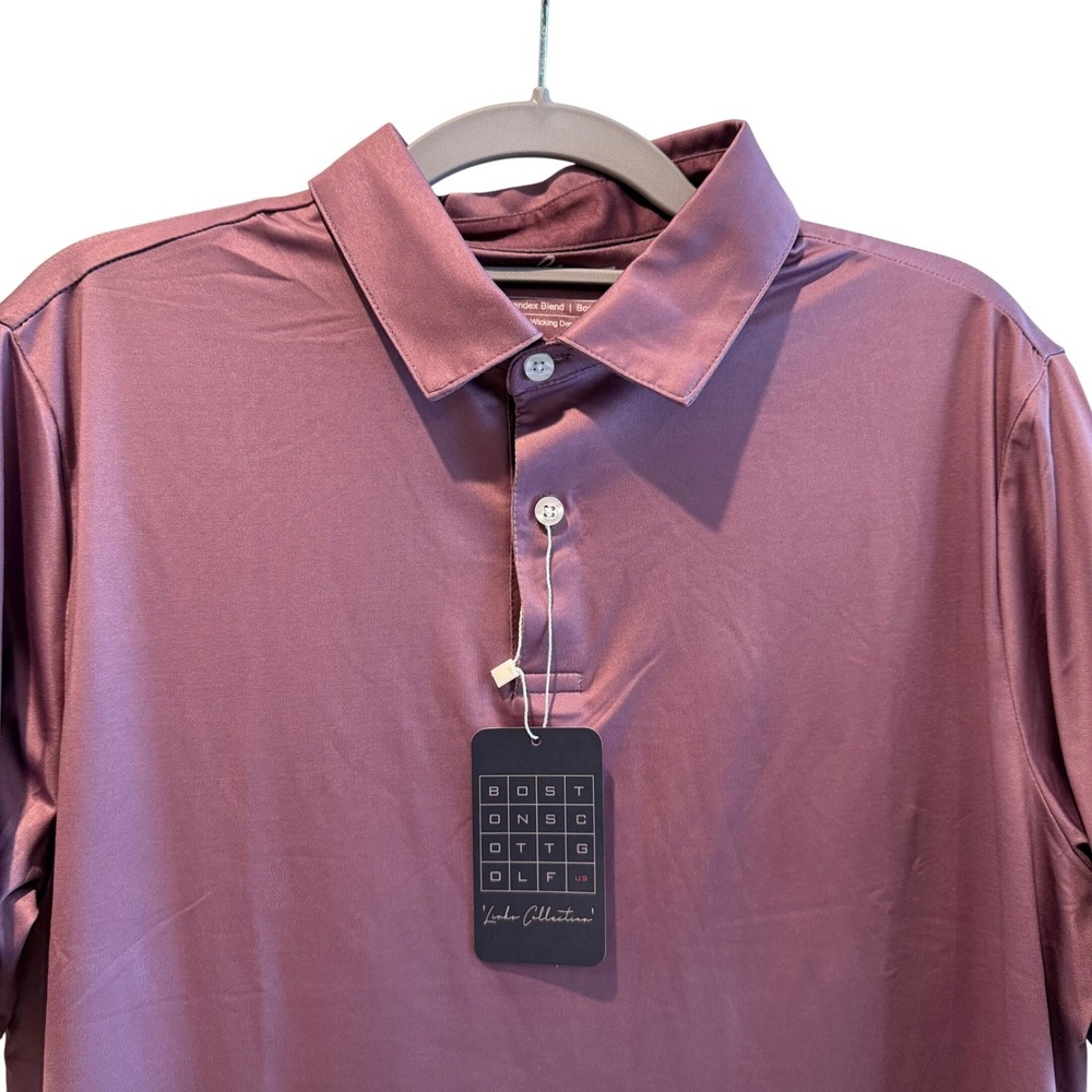 Boston Scott Golf Mens Polo Shirt Cassis Golf‎ Luxe Collection Small